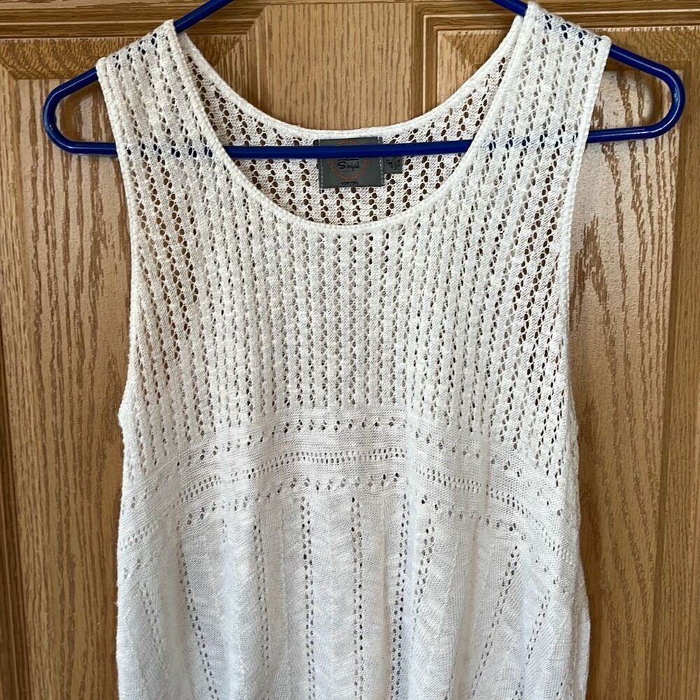 Sweet‎ & Sinful White Crocheted Tank Top Large - Picture 3 of 5